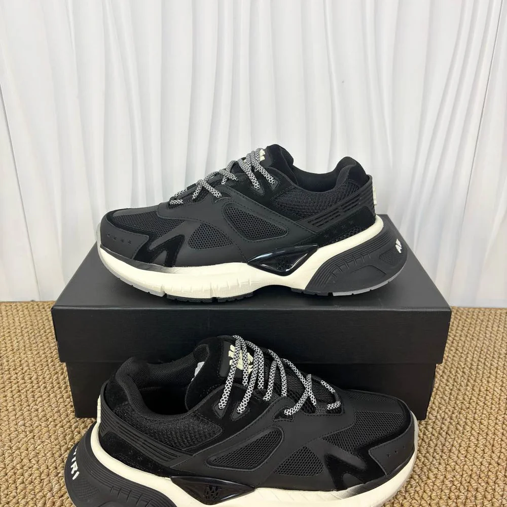 Amiri MA-1 Runner Triple Black black retro running shoes