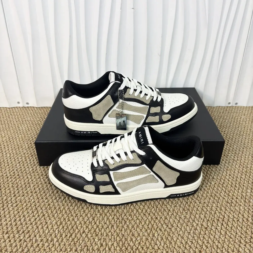 Amiri Skel Top Low In Black,white and gray color matching