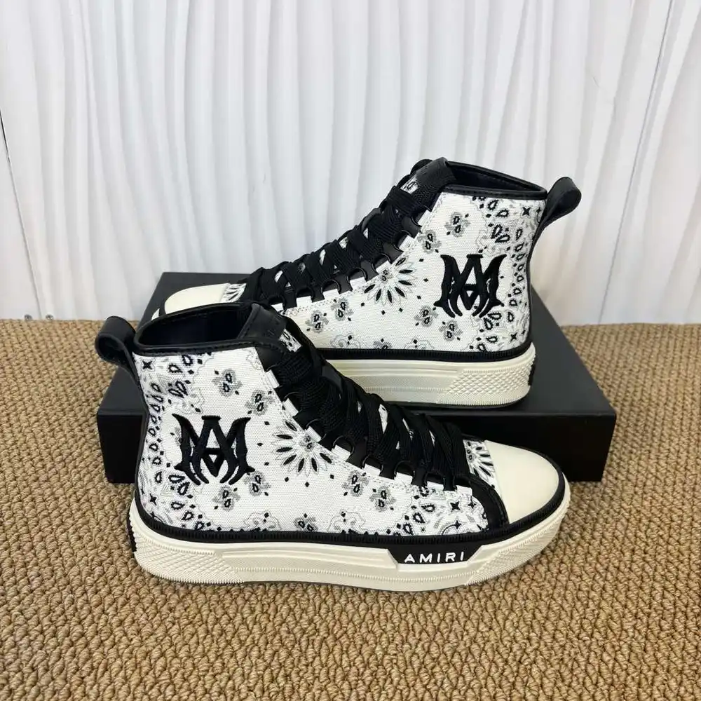 AMIRI Canvas High Top Sneakers In Black white contrast
