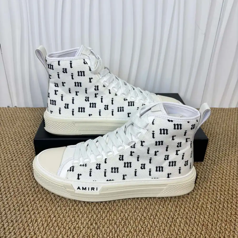 AMIRI Canvas High Top Sneakers In White
