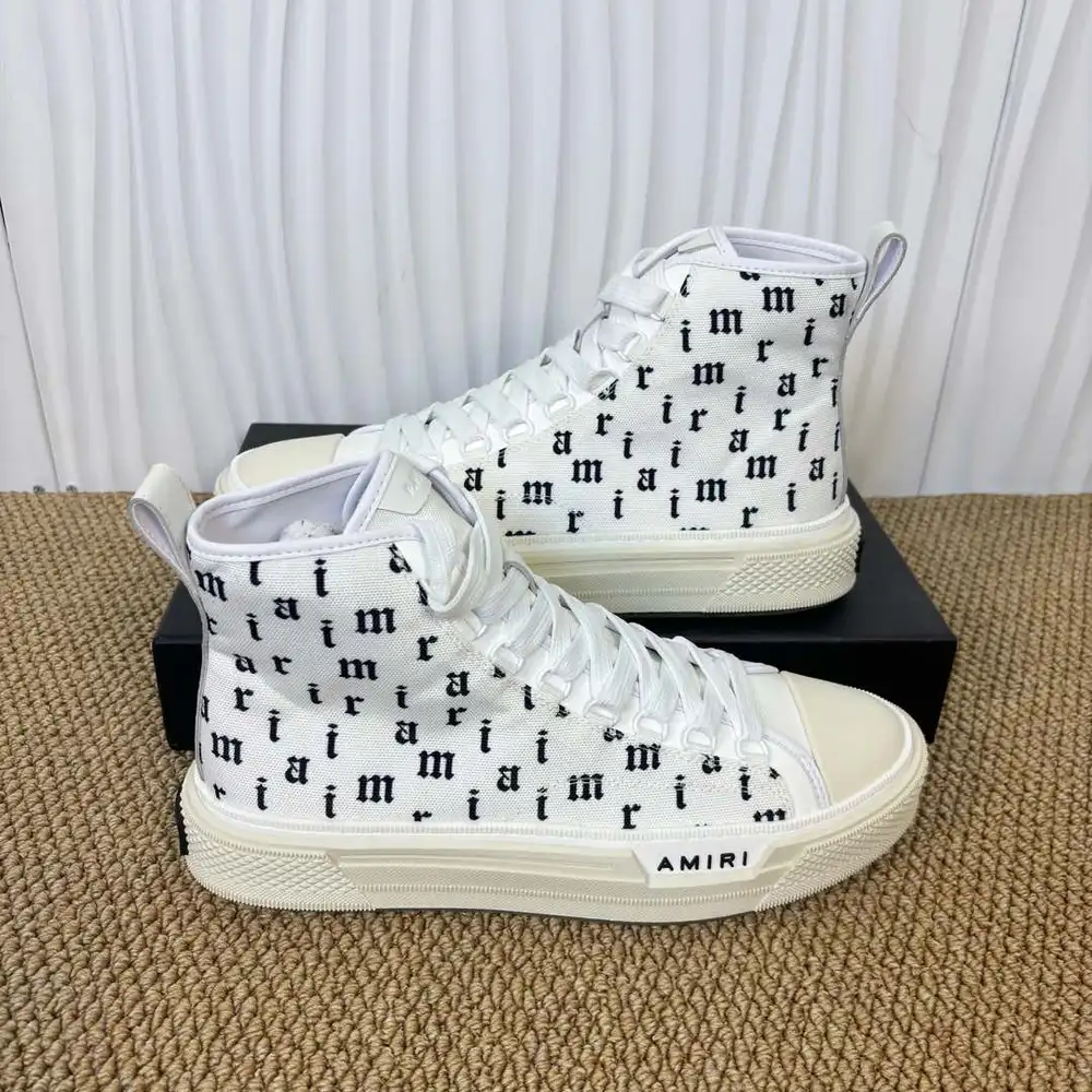 AMIRI Canvas High Top Sneakers In White