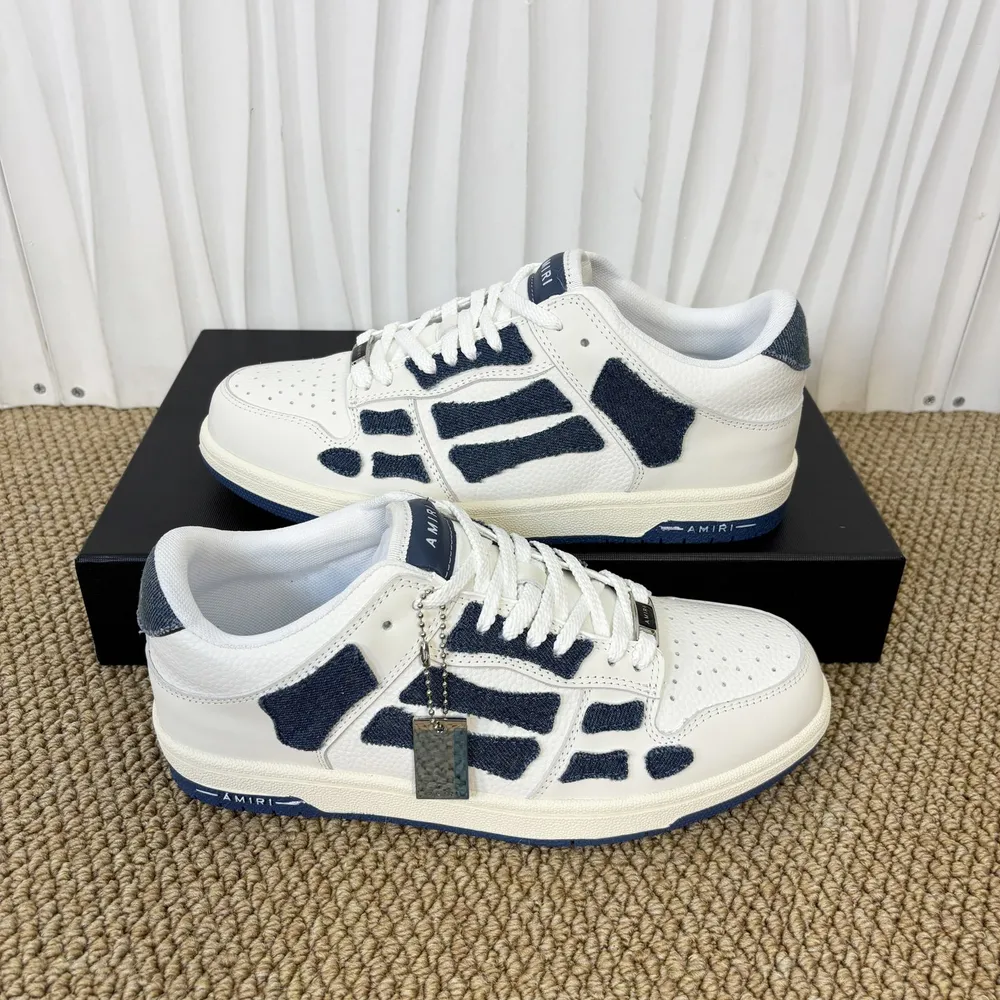 Amiri Skel Top Low In White Blue