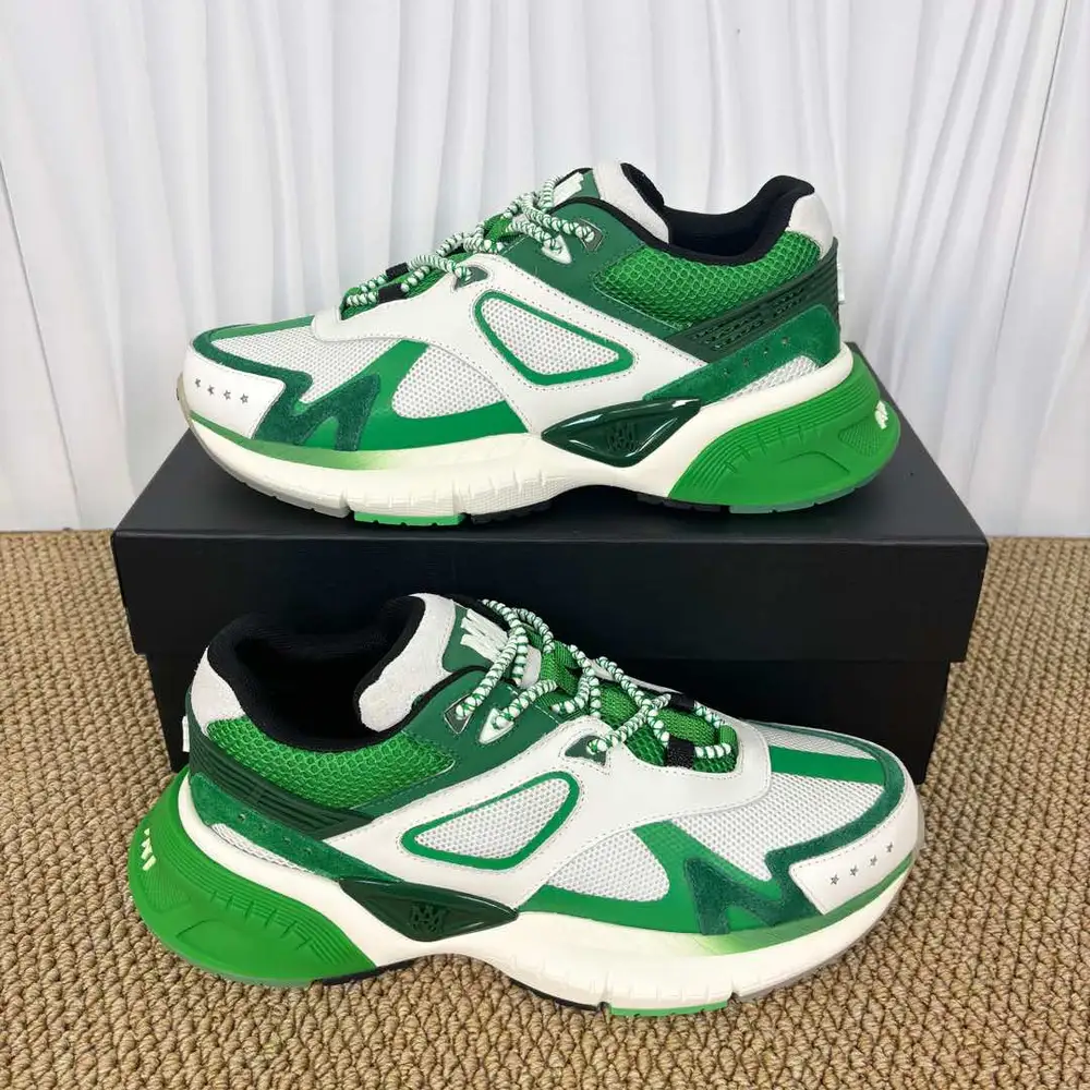 Amiri MA-1 Runner Green White Retro Running Shoes