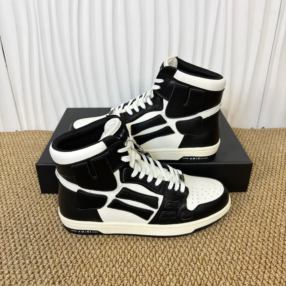 Amiri Skel Top High Black And White High-Top Sneakers
