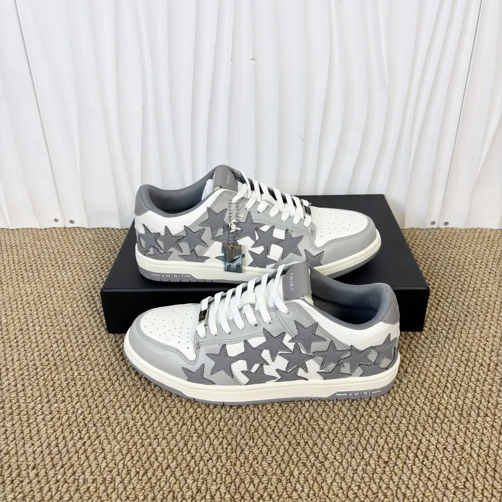 Amiri Skel Top Low dark grey star patch low-top sneakers
