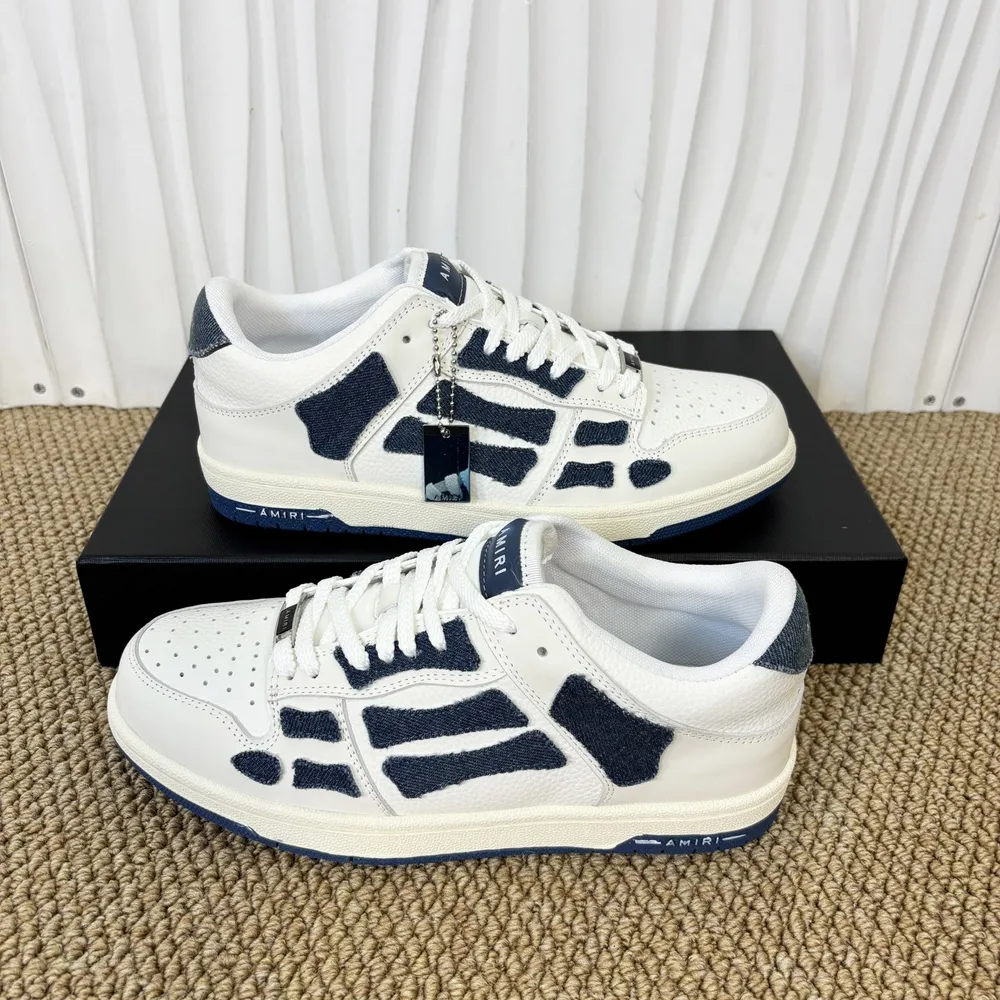 Amiri Skel Top Low In White Blue