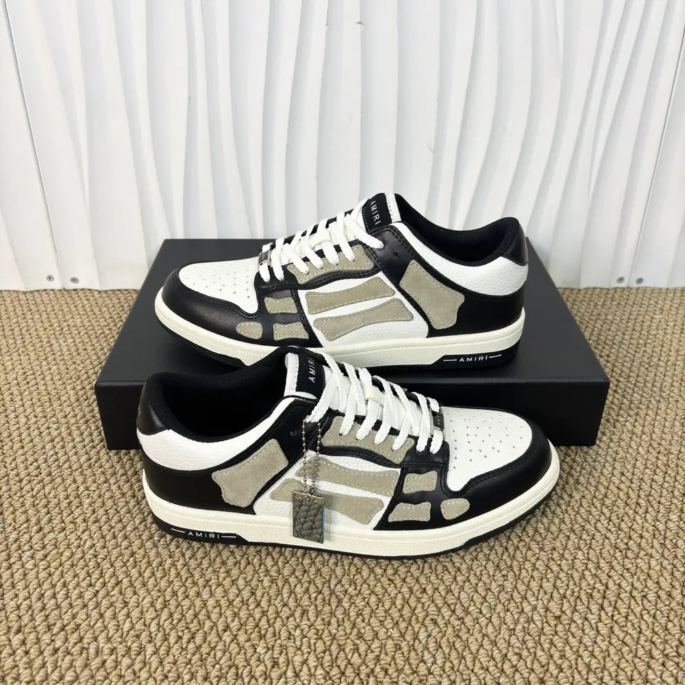 Amiri Skel Top Low In Black,white and gray color matching
