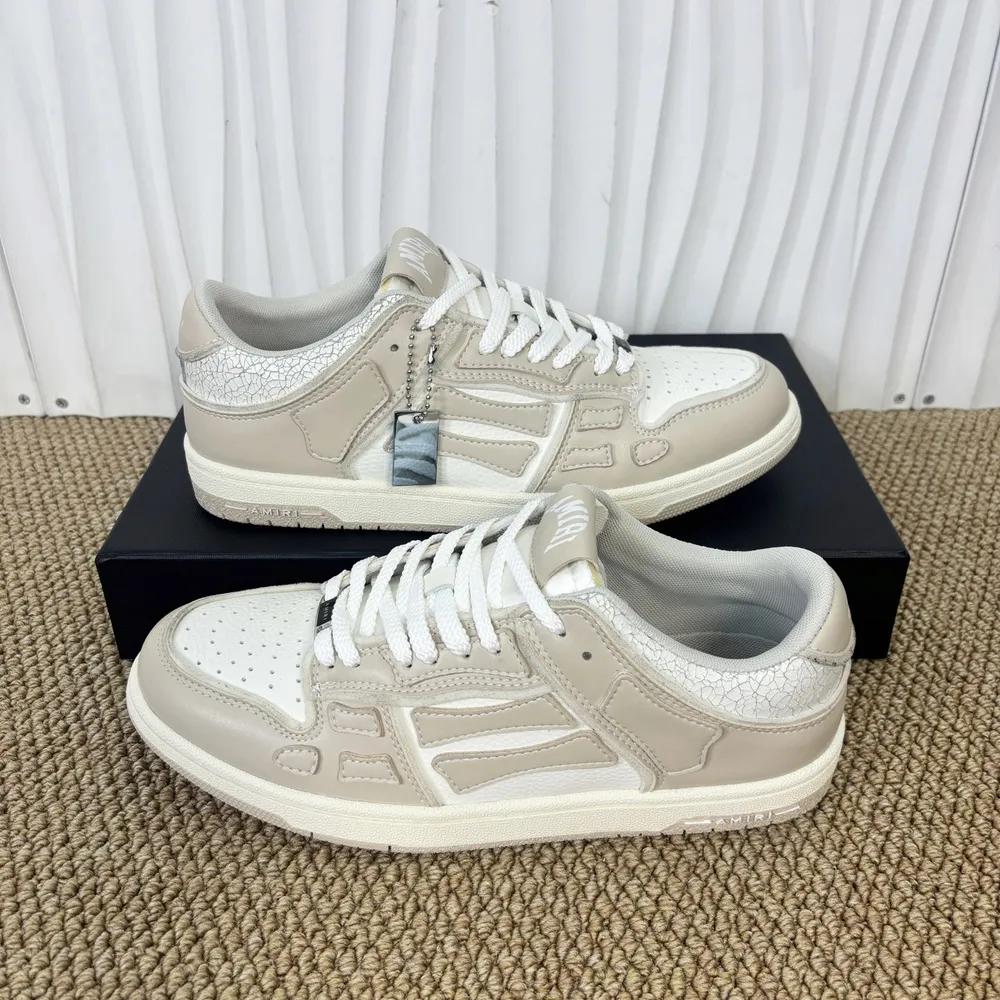 Amiri Skel Top Low In White beige and silver color matching