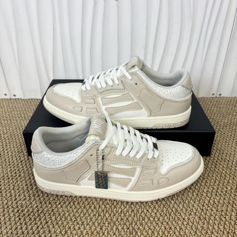 Amiri Skel Top Low In White beige and silver color matching