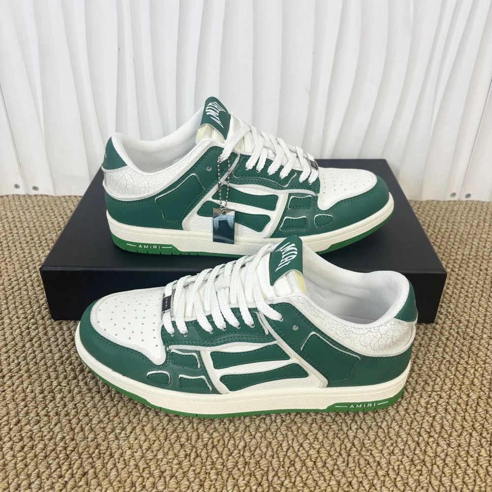 Amiri Skel Top Low In White and green color matching