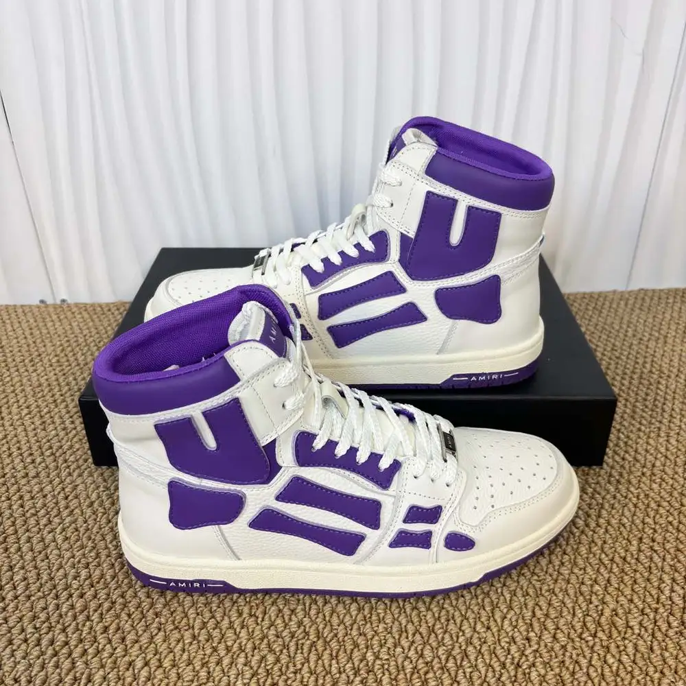 Amiri Skel Top High Purple/White Bone Patch High-Top Sneakers