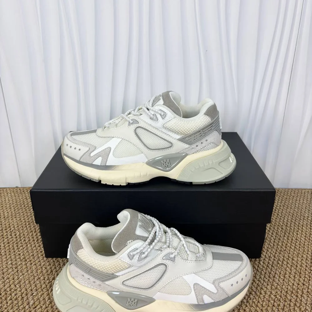 Amiri MA-1 Runner Grey White Retro Running Shoes