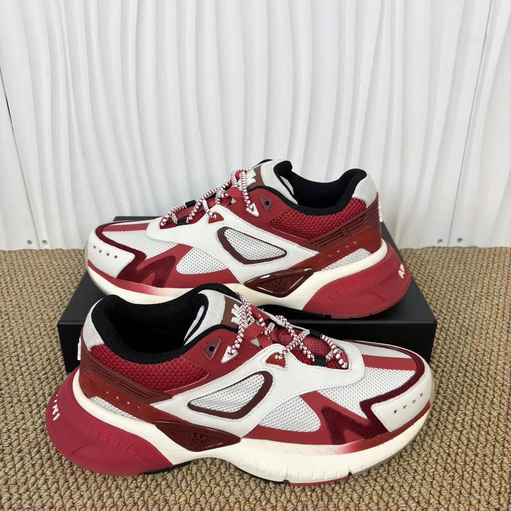 Amiri MA-1 Runner Red White Mesh Panel Retro Trainers
