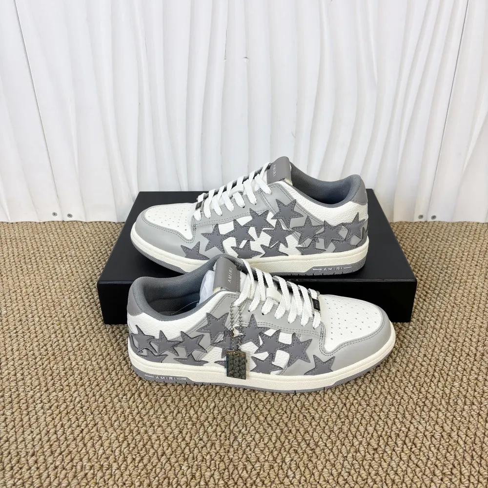 Amiri Skel Top Low dark grey star patch low-top sneakers
