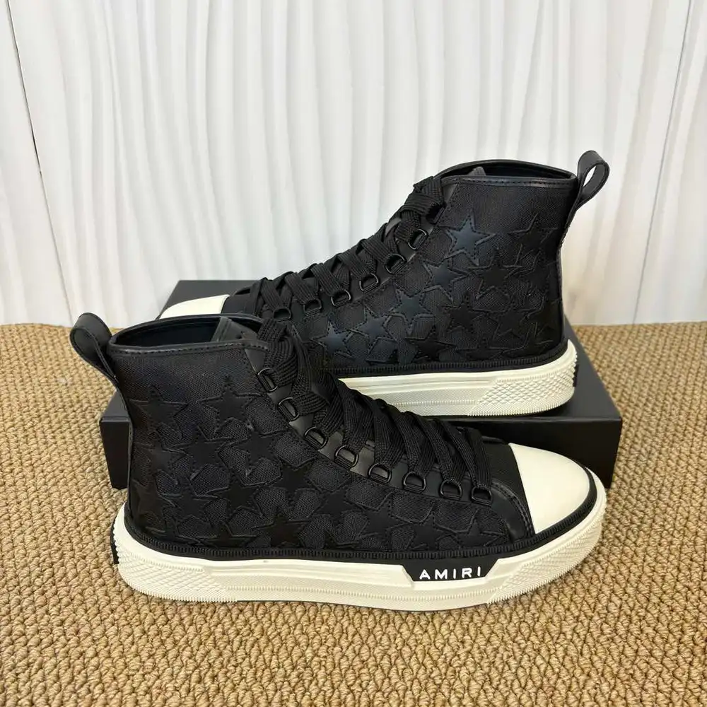 Amiri Stars Court Hi-Top Sneakers In Black White