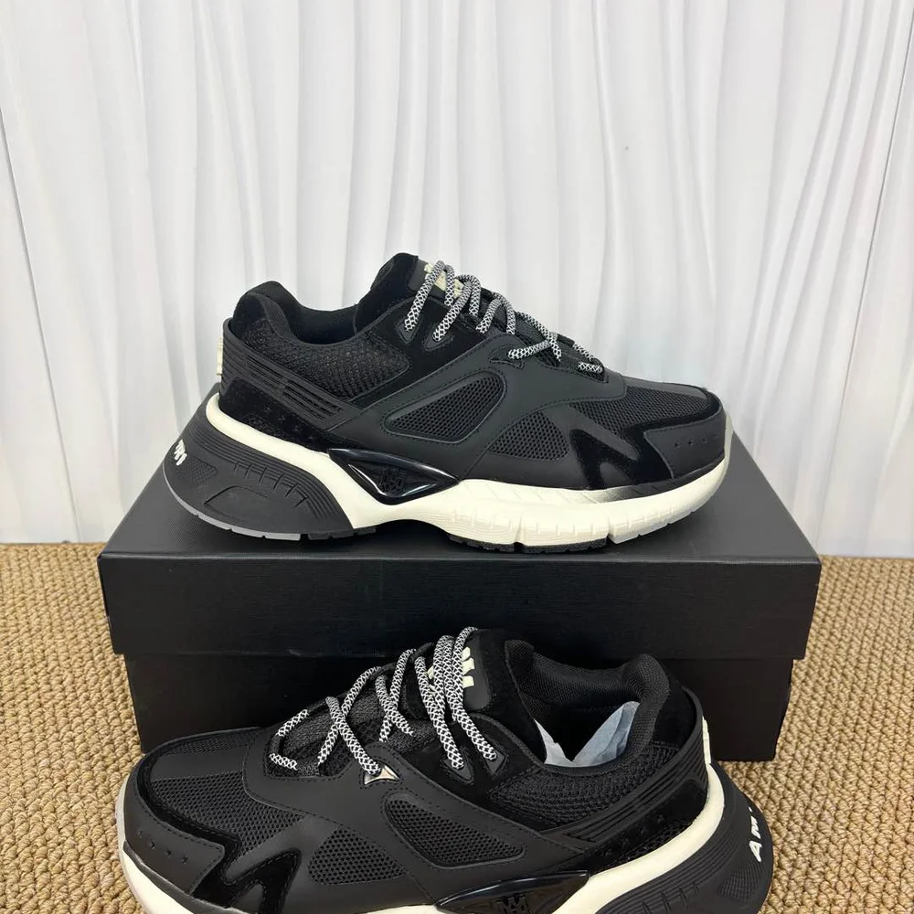 Amiri MA-1 Runner Triple Black black retro running shoes
